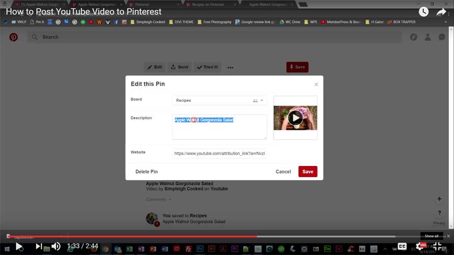 How to post YouTube video on Pinterest